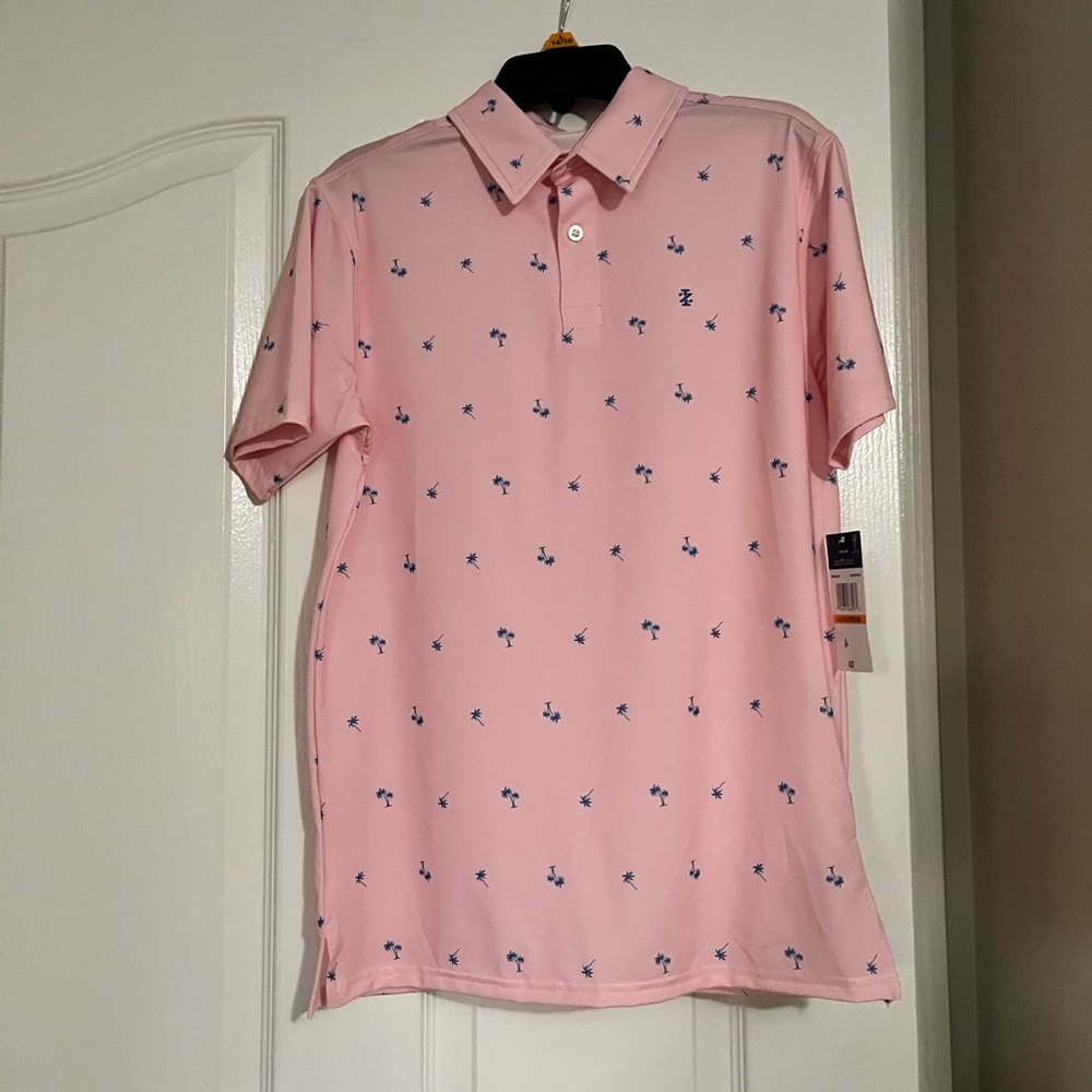 Izod Pink Polo Shirt with Blue Details